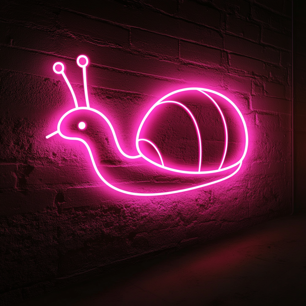 Snail - Pink Neon Sign, 18 Inches
