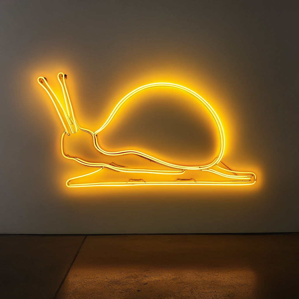 Snail - Yellow Neon Sign, 18 Inches