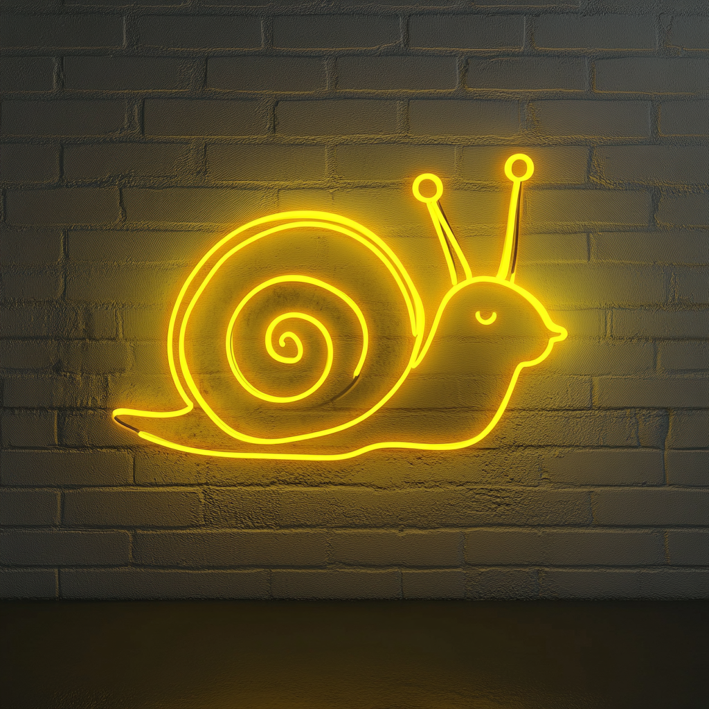 Snail - Yellow Neon Sign, 18 Inches