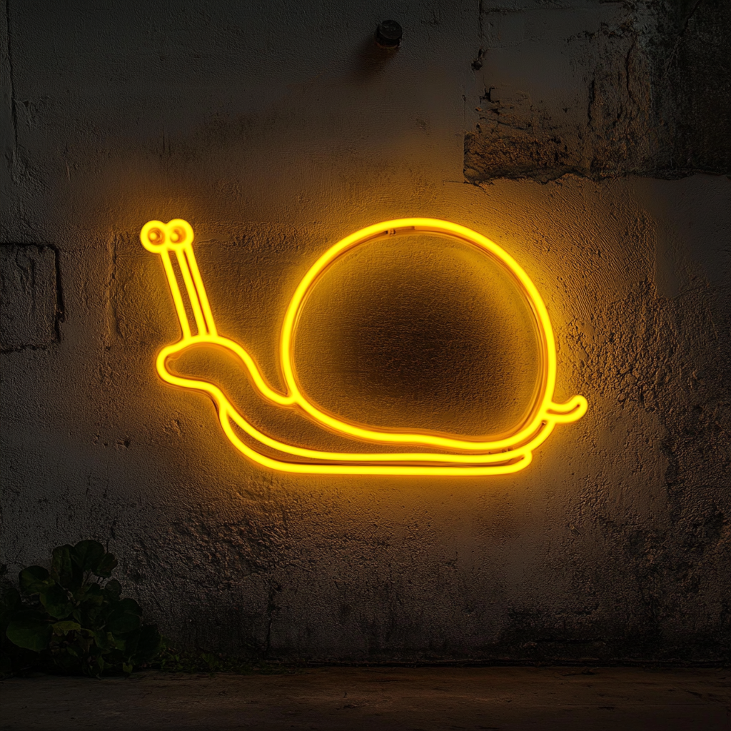 Snail - Yellow Neon Sign, 24 Inches