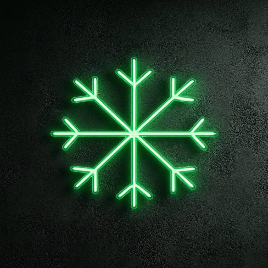 Snowflake - Green Neon Sign, 18 Inches