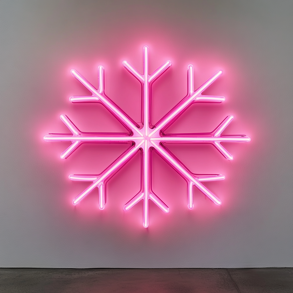 Snowflake - Pink Neon Sign, 18 Inches