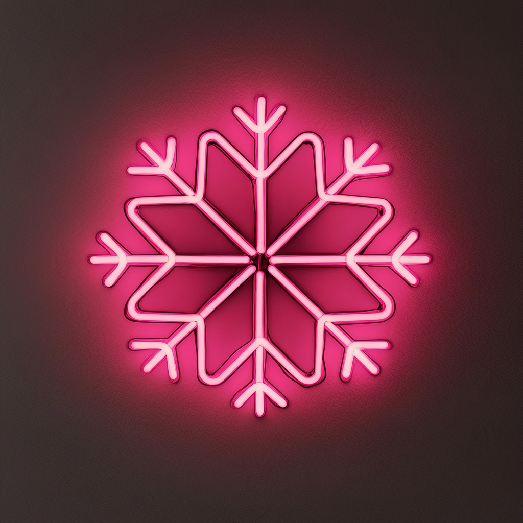 Snowflake - Pink Neon Sign, 18 Inches