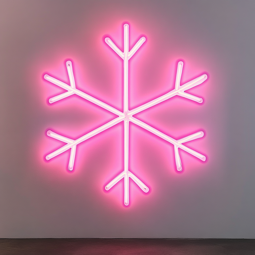 Snowflake - Pink Neon Sign, 24 Inches