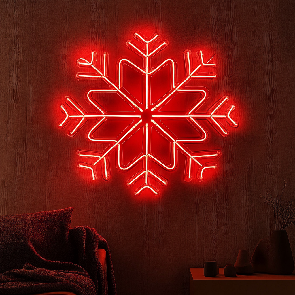 Snowflake - Red Neon Sign, 18 Inches