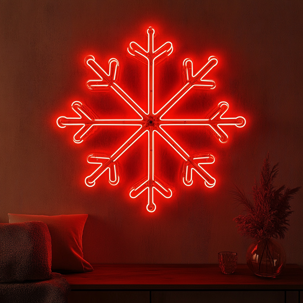 Snowflake - Red Neon Sign, 24 Inches