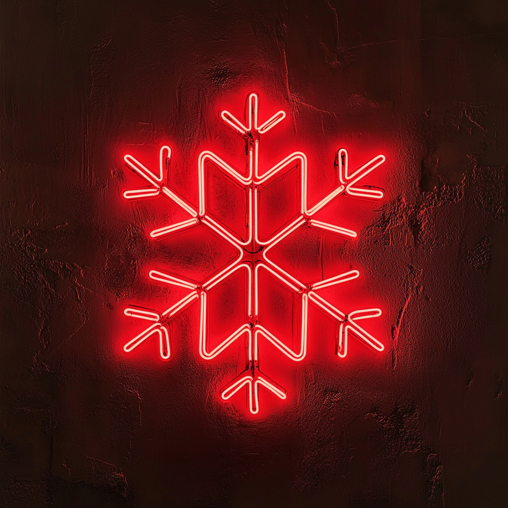 Snowflake - Red Neon Sign, 24 Inches