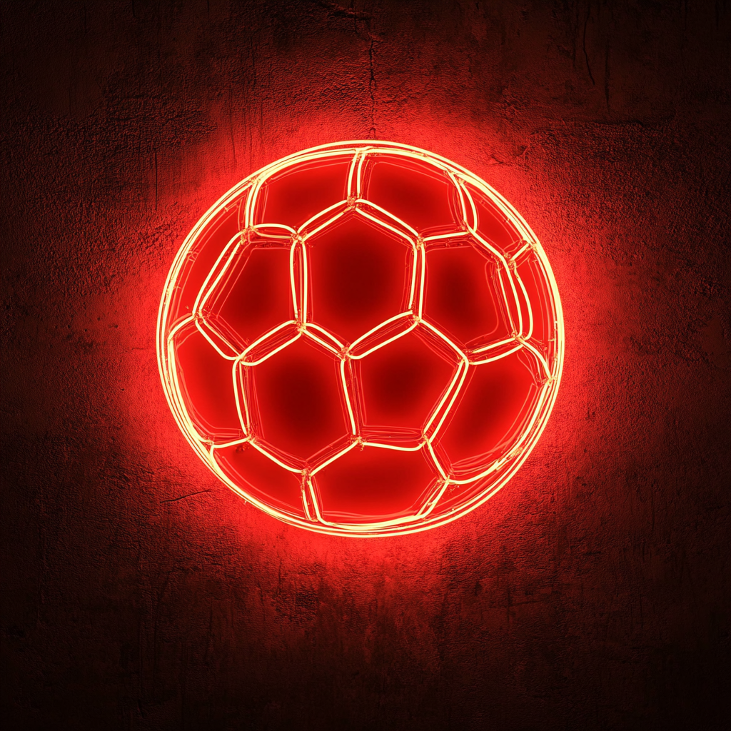 Soccerball - Red Neon Sign, 24 Inches