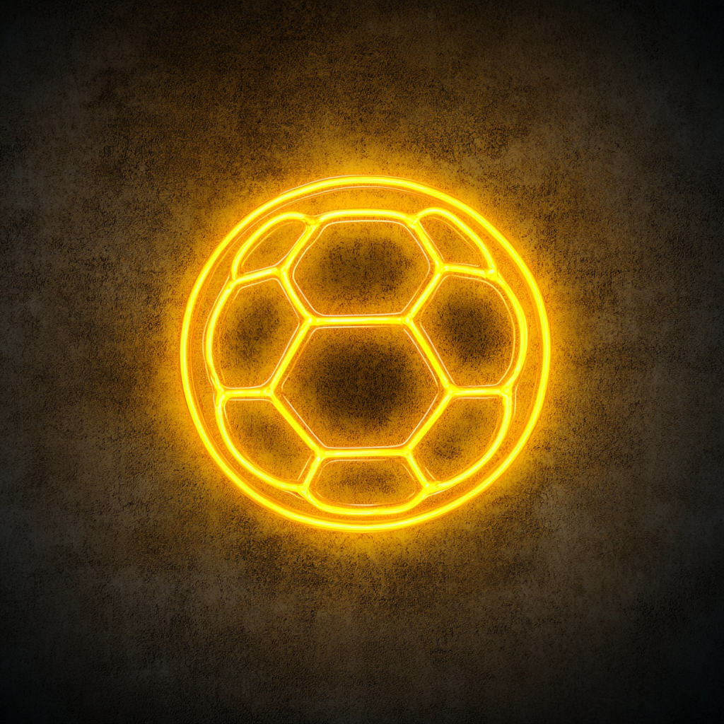 Soccerball - Yellow Neon Sign, 24 Inches