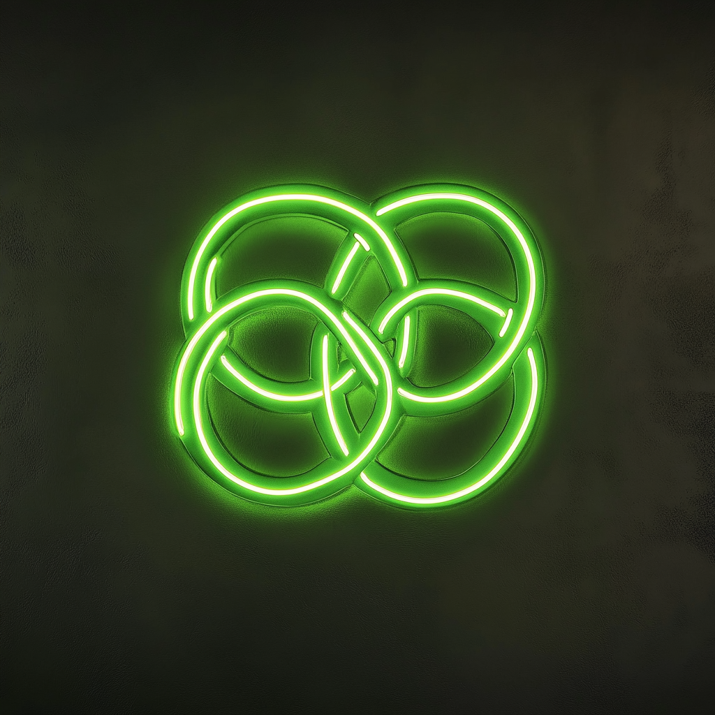 Soft Pretzel with Mustard - Green Neon Sign, 18 Inches