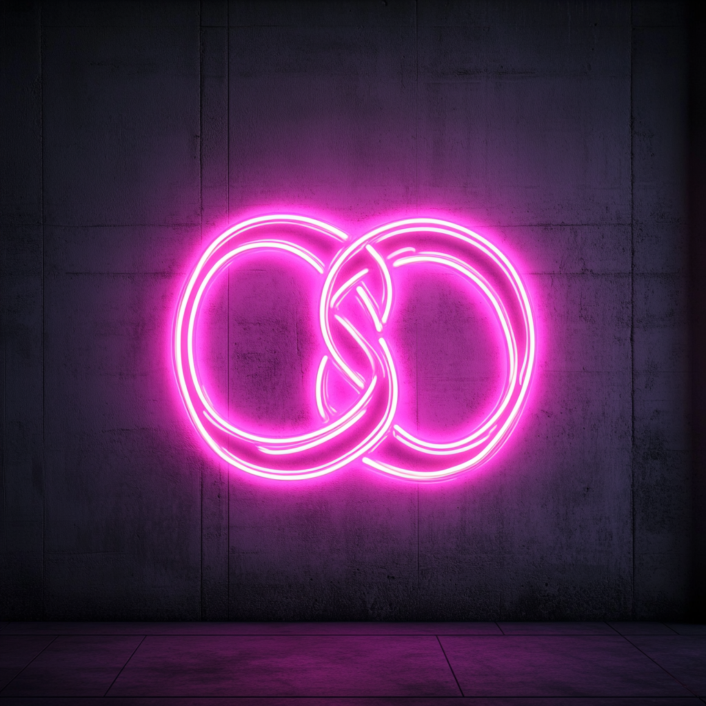 Soft Pretzel with Mustard - Pink Neon Sign, 24 Inches