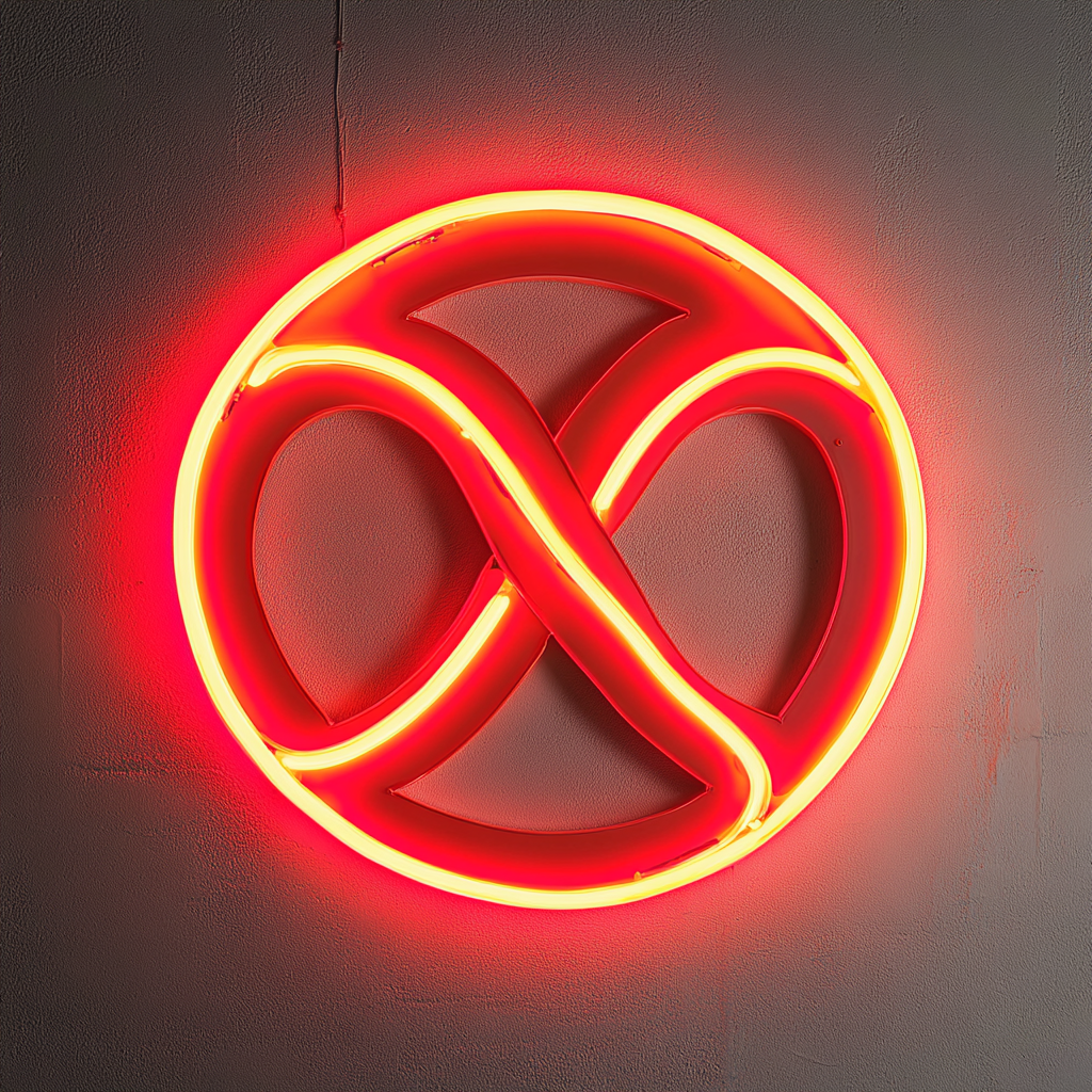 Soft Pretzel with Mustard - Red Neon Sign, 24 Inches