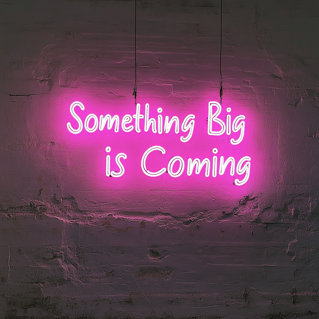 "Something Big is Coming" - Pink Neon Sign, 24 Inches