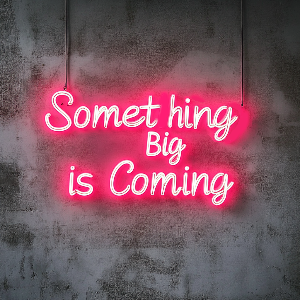 "Something Big is Coming" - Pink Neon Sign, 24 Inches