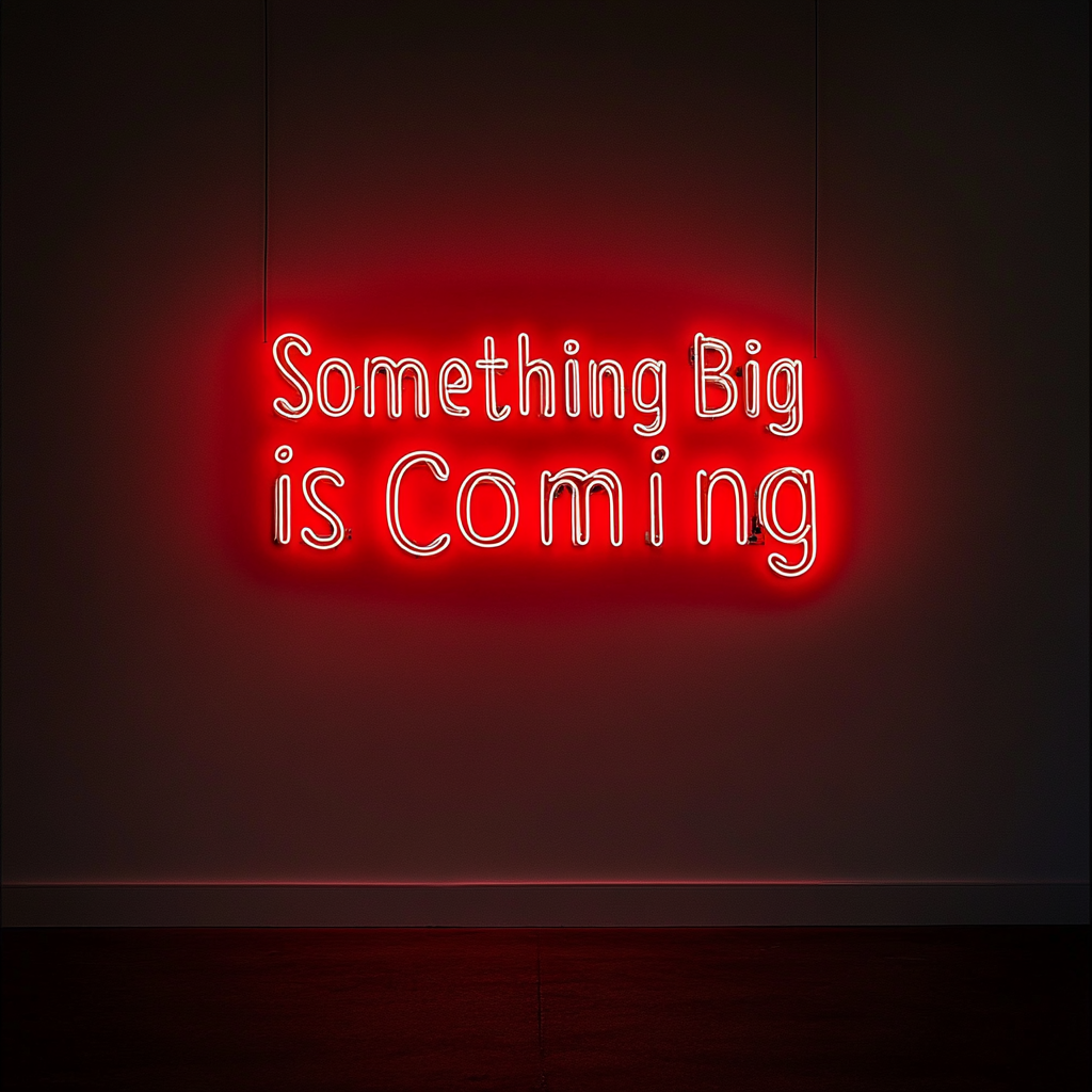 "Something Big is Coming" - Red Neon Sign, 24 Inches