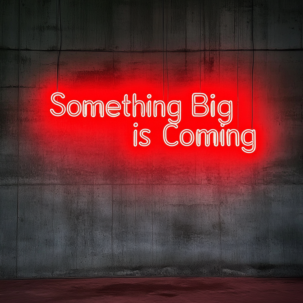 "Something Big is Coming" - Red Neon Sign, 24 Inches
