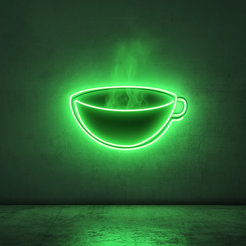 Soup Bowl - Green Neon Sign, 18 Inches