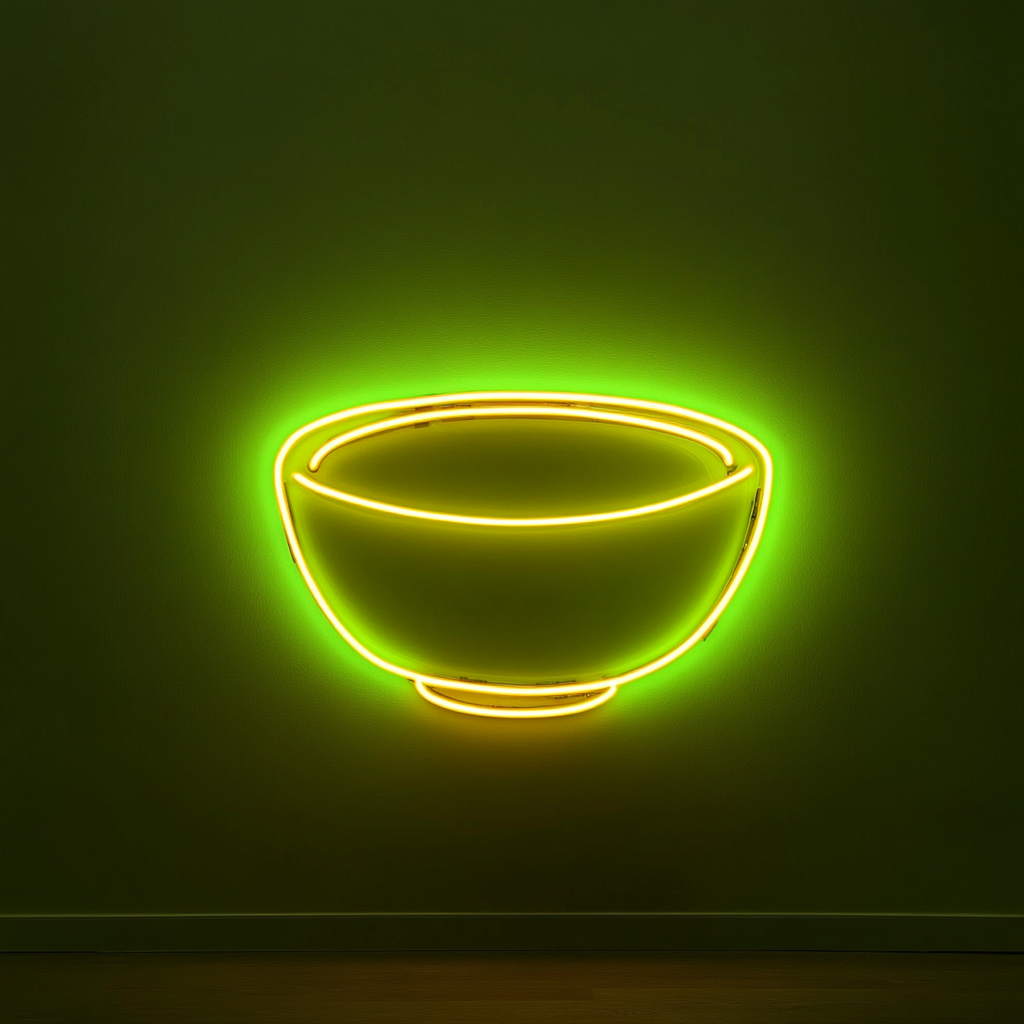 Soup Bowl - Green Neon Sign, 24 Inches