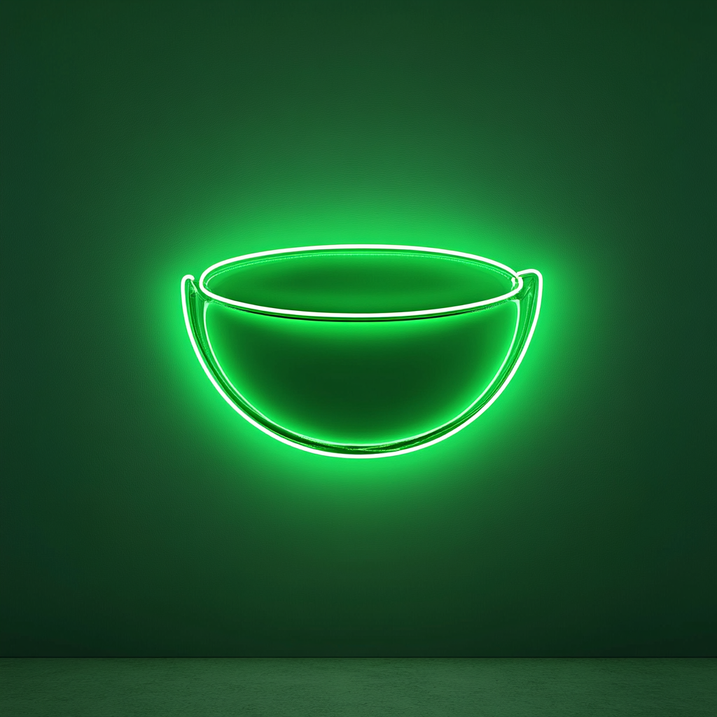 Soup Bowl - Green Neon Sign, 24 Inches