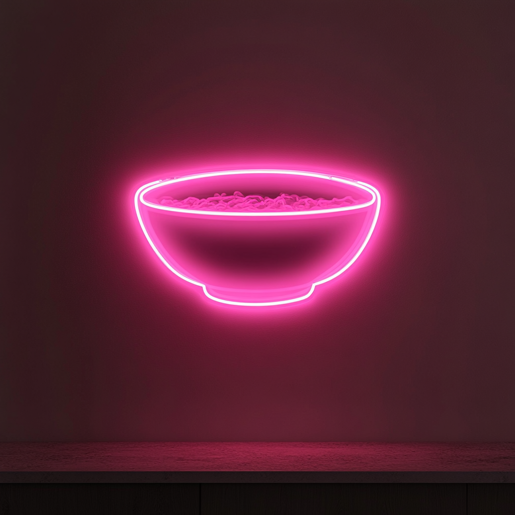 Soup Bowl - Pink Neon Sign, 18 Inches