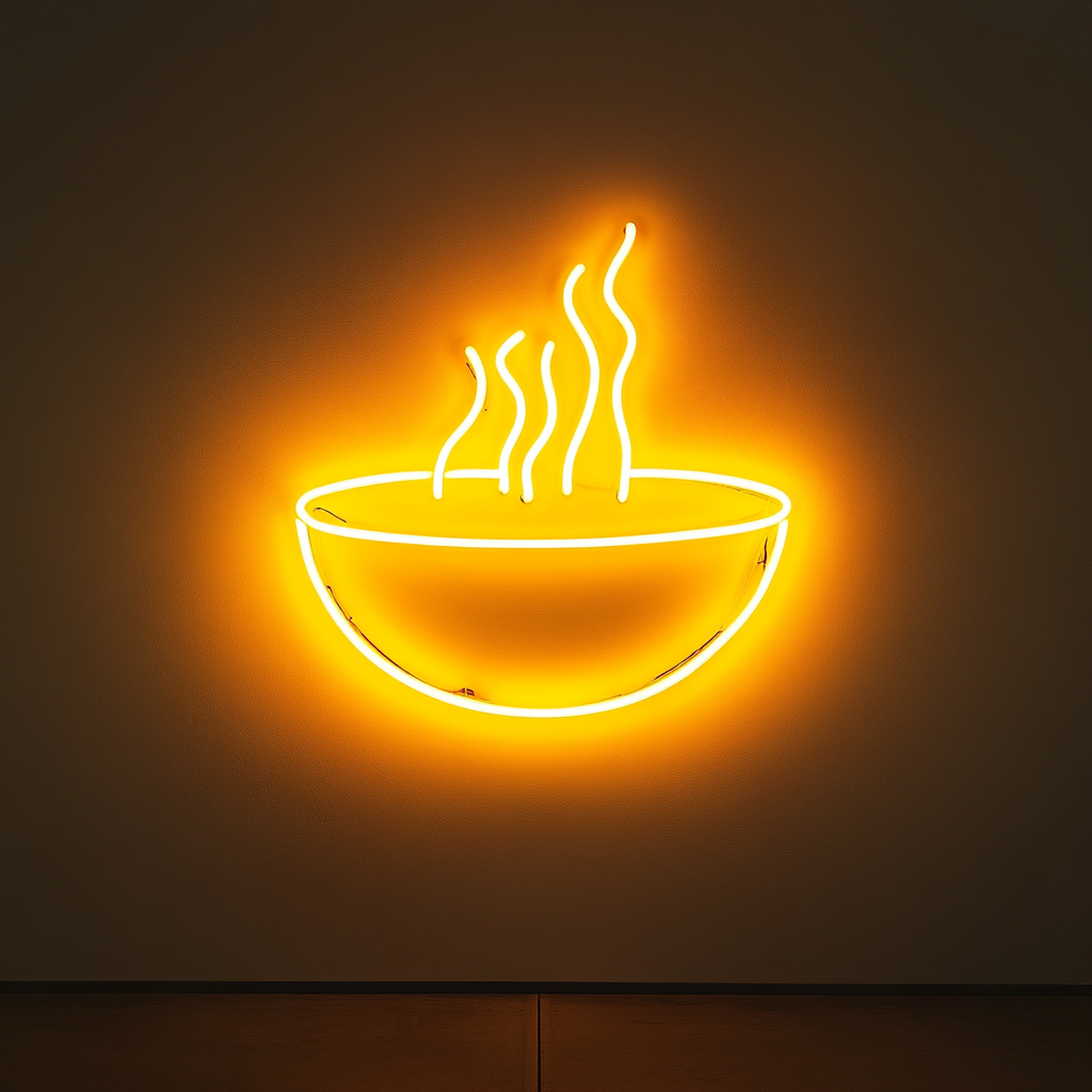 Soup Bowl - Yellow Neon Sign, 18 Inches