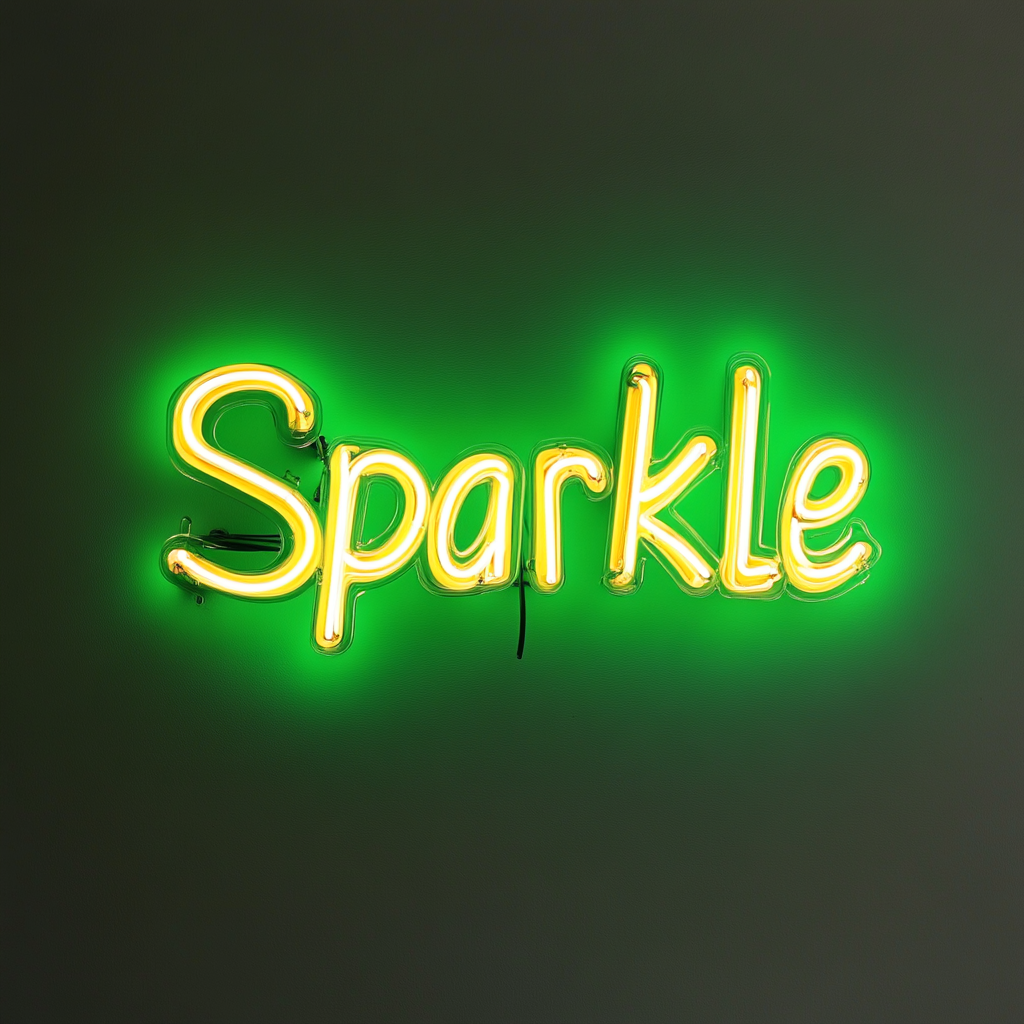 Sparkle - Green Neon Sign, 18 Inches