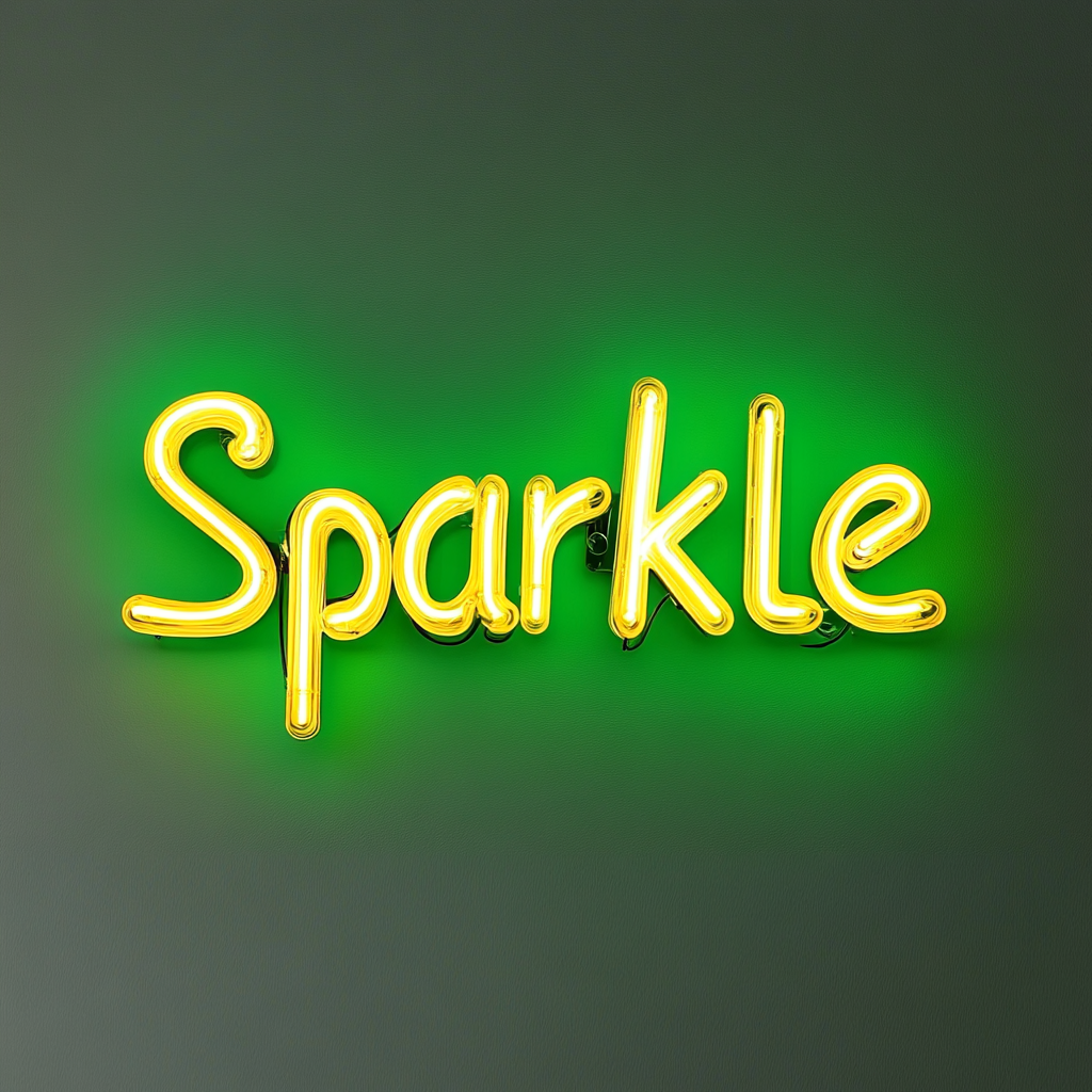Sparkle - Green Neon Sign, 18 Inches