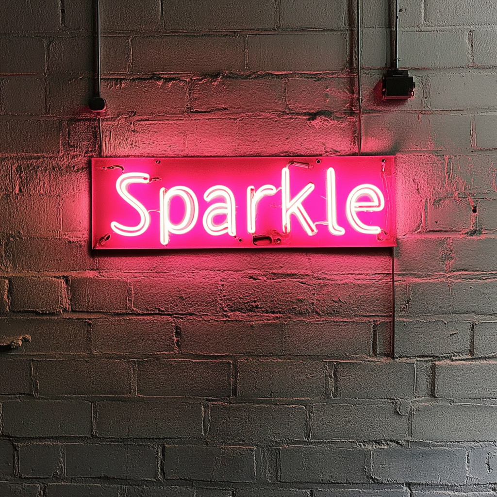 Sparkle - Pink Neon Sign, 24 Inches