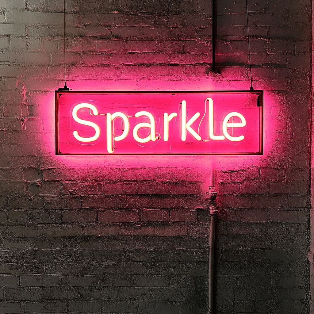 Sparkle - Pink Neon Sign, 24 Inches