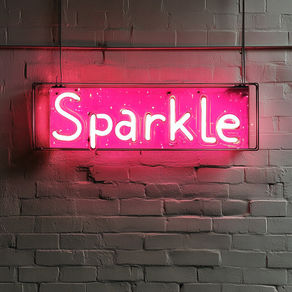 Sparkle - Pink Neon Sign, 18 Inches