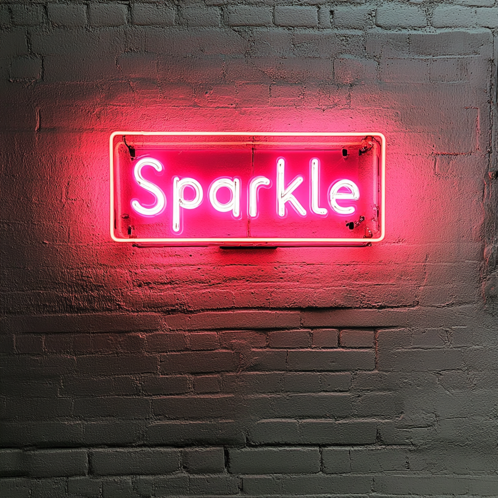 Sparkle - Pink Neon Sign, 24 Inches