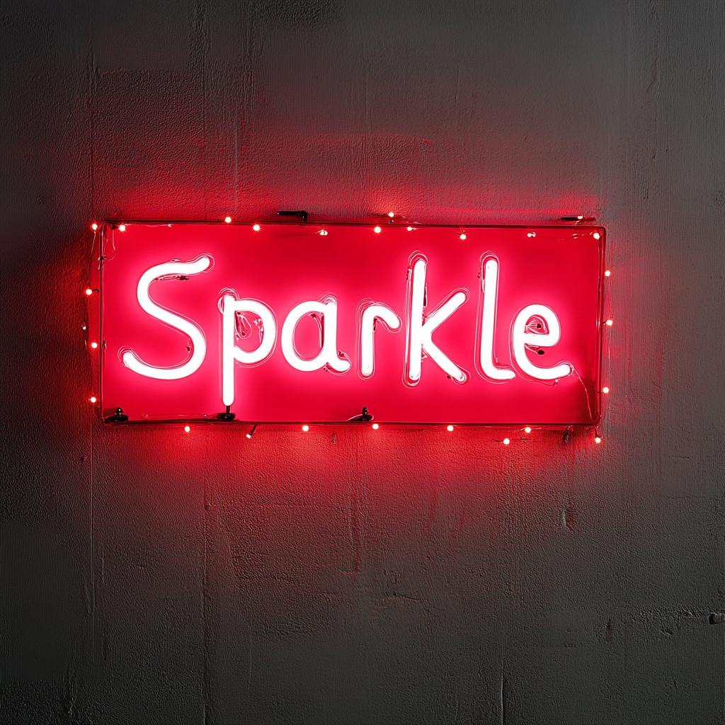 Sparkle - Red Neon Sign, 24 Inches