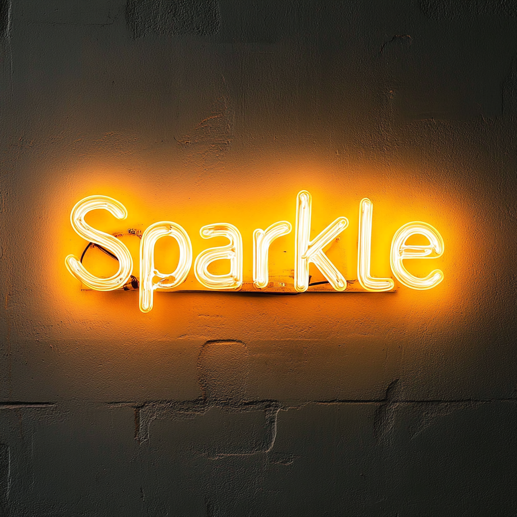 Sparkle - Yellow Neon Sign, 18 Inches