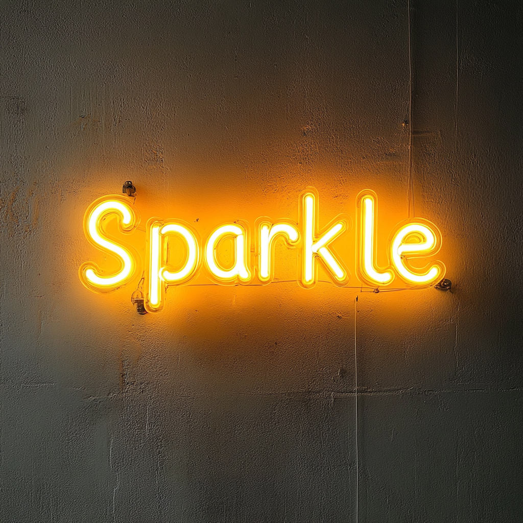 Sparkle - Yellow Neon Sign, 18 Inches