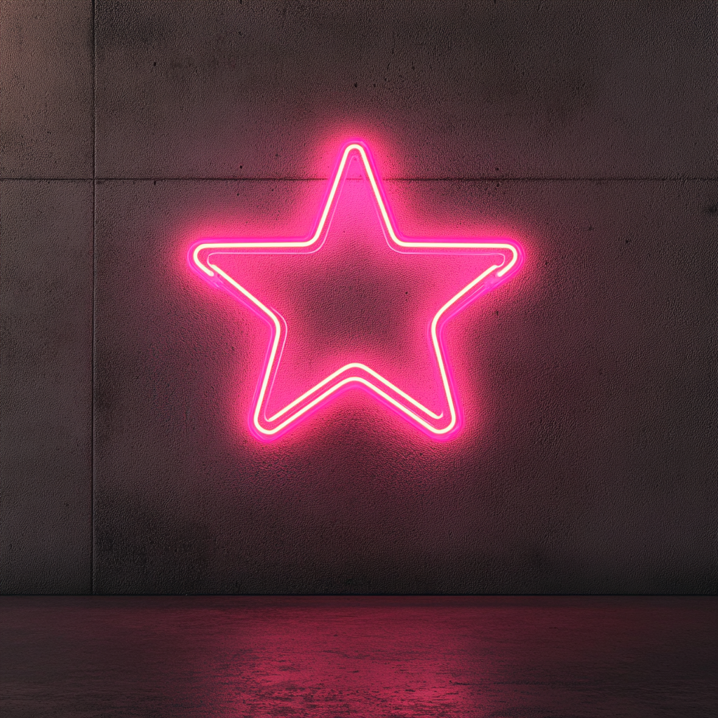 Sparkle Stars - Pink Neon Sign, 18 Inches