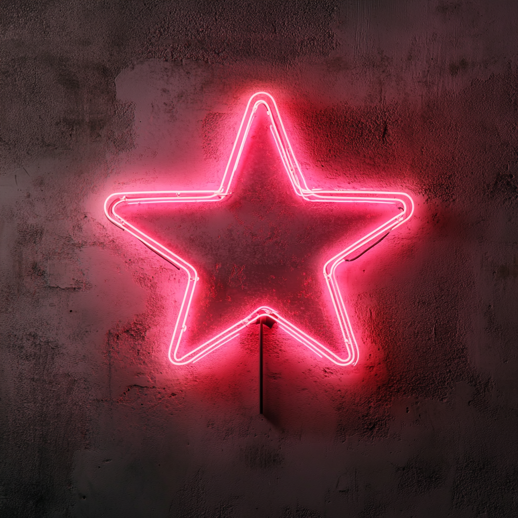 Sparkle Stars - Pink Neon Sign, 18 Inches