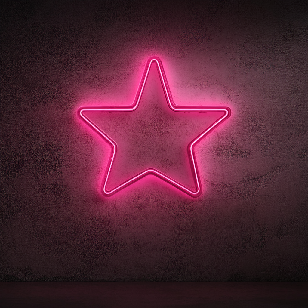 Sparkle Stars - Pink Neon Sign, 18 Inches
