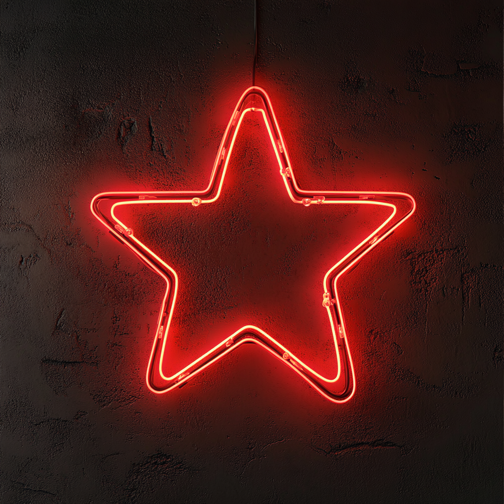Sparkle Stars - Red Neon Sign, 18 Inches