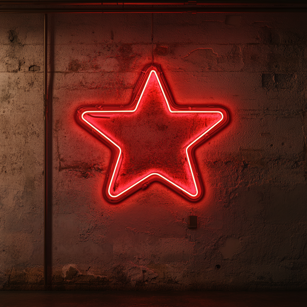 Sparkle Stars - Red Neon Sign, 24 Inches