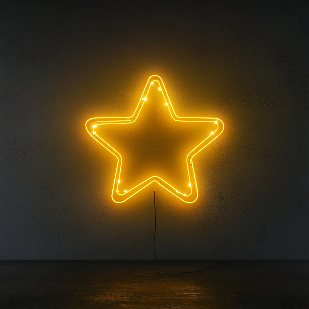 Sparkle Stars - Yellow Neon Sign, 18 Inches