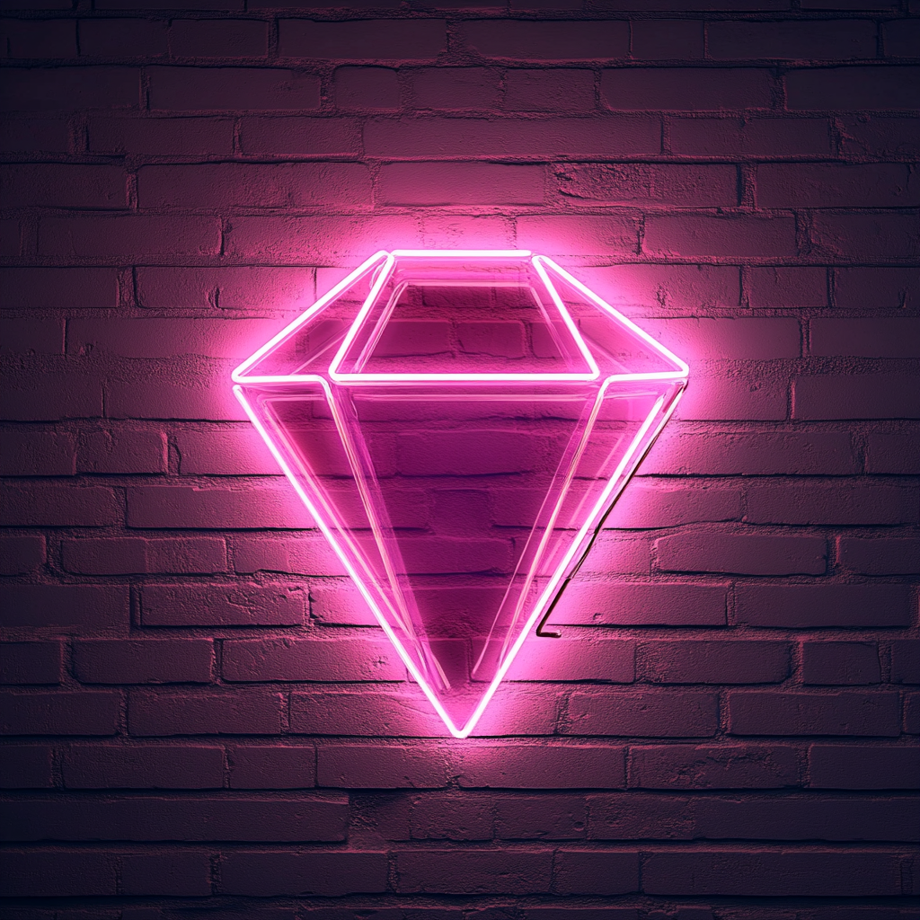 Sparkling Diamond - Pink Neon Sign, 24 Inches