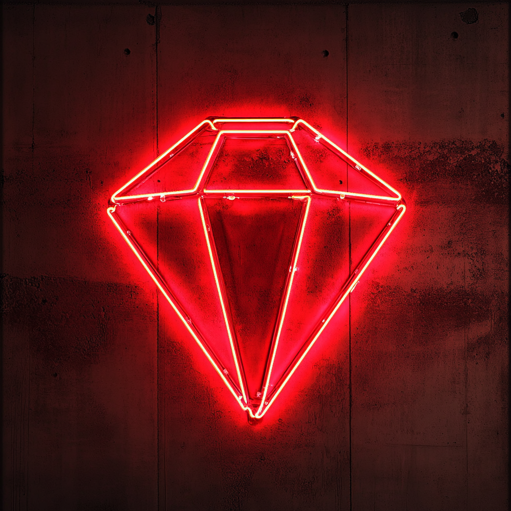 Sparkling Diamond - Red Neon Sign, 24 Inches