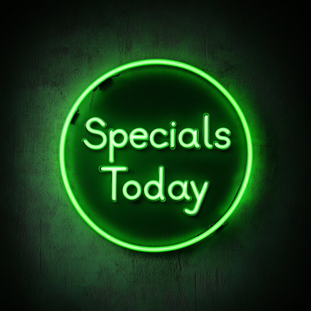 "Specials Today" - Green Neon Sign, 24 Inches