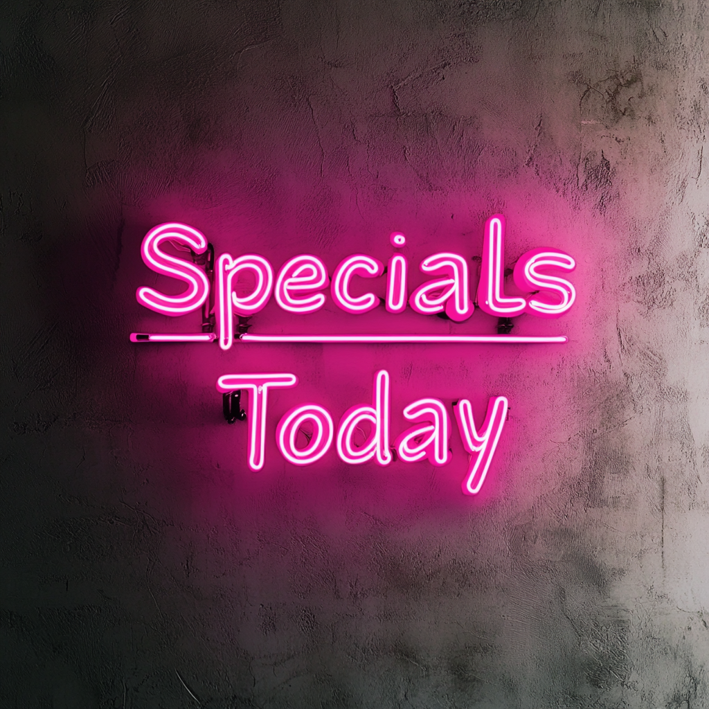 "Specials Today" - Pink Neon Sign, 24 Inches