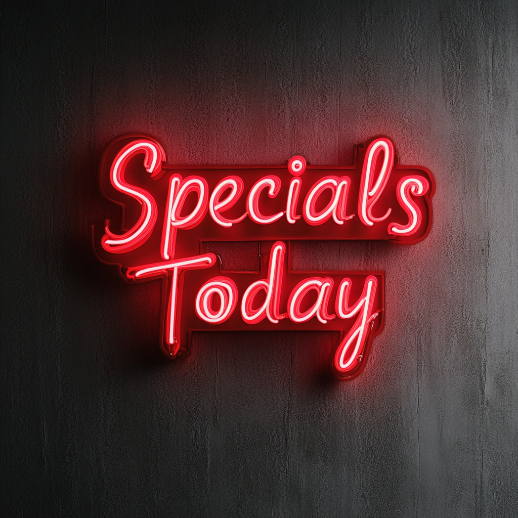 "Specials Today" - Red Neon Sign, 24 Inches