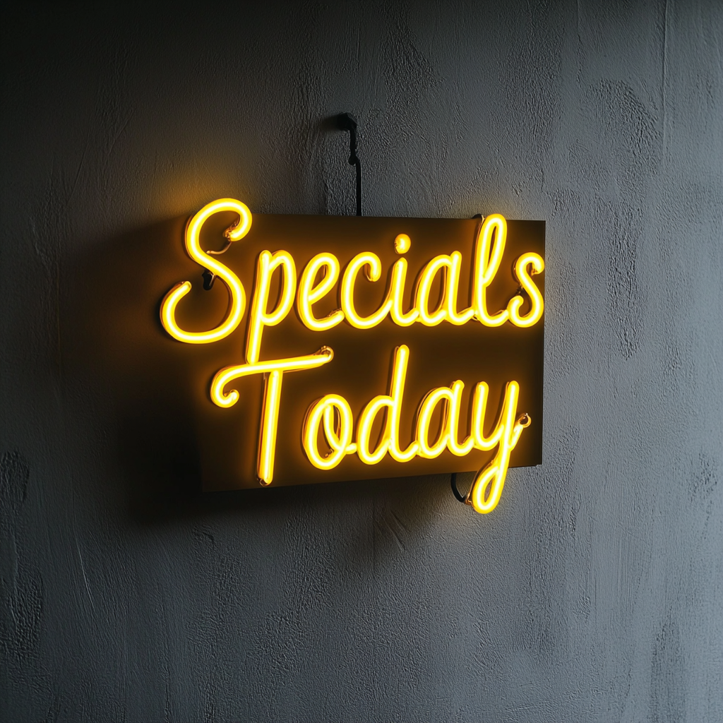 "Specials Today" - Yellow Neon Sign, 24 Inches