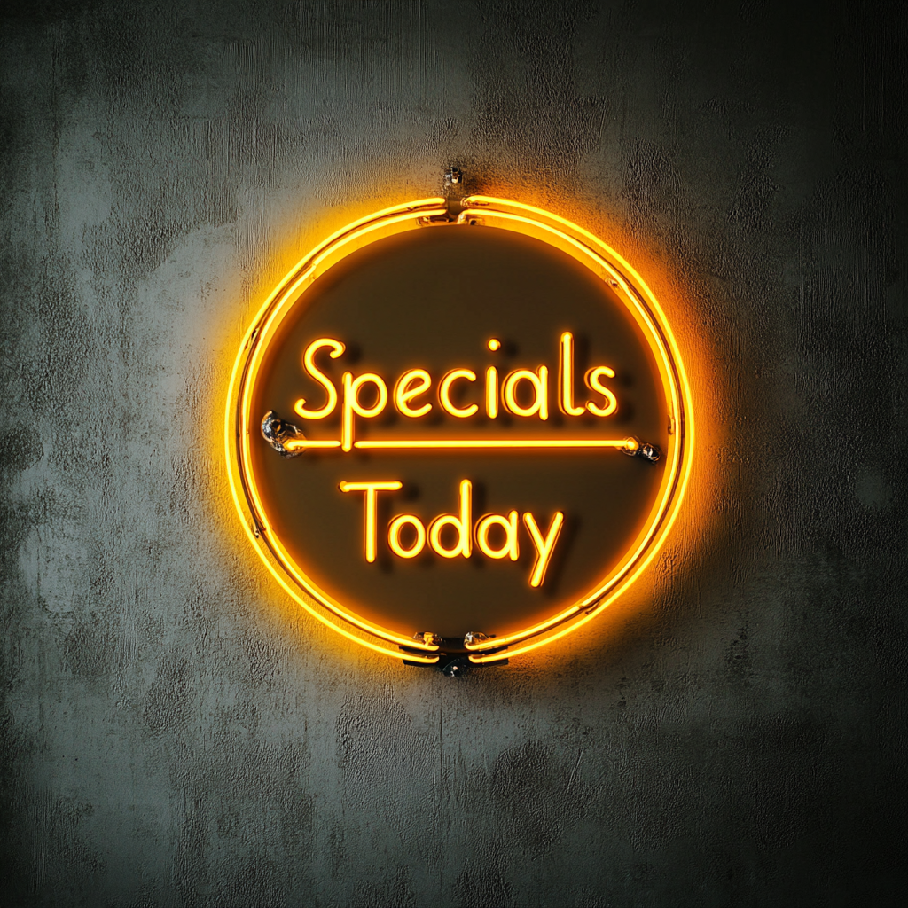 "Specials Today" - Yellow Neon Sign, 24 Inches