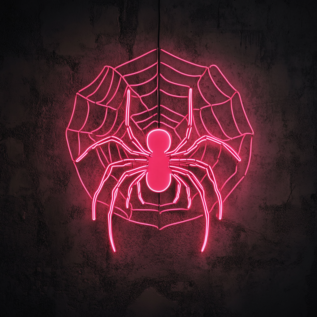 Spider - Pink Neon Sign, 24 Inches