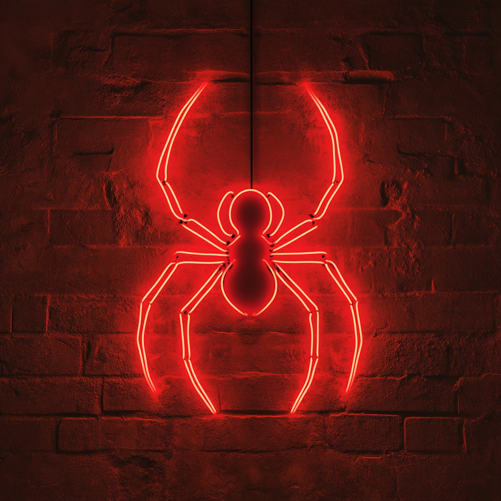 Spider - Red Neon Sign, 18 Inches