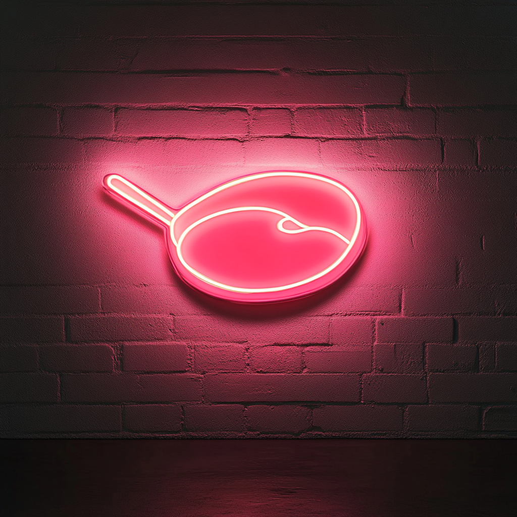 Spoonful of Soup - Pink Neon Sign, 18 Inches